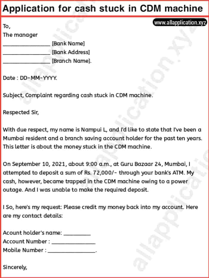 Indian Bank New Cheque Book Request Letter Format