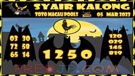 Prediksi Kalong Macau 3D Hari Ini JP 05 Maret 2023