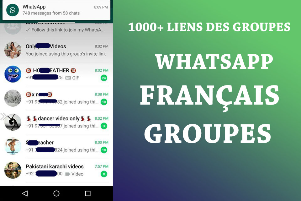1000+ liens des groupes whatsapp français