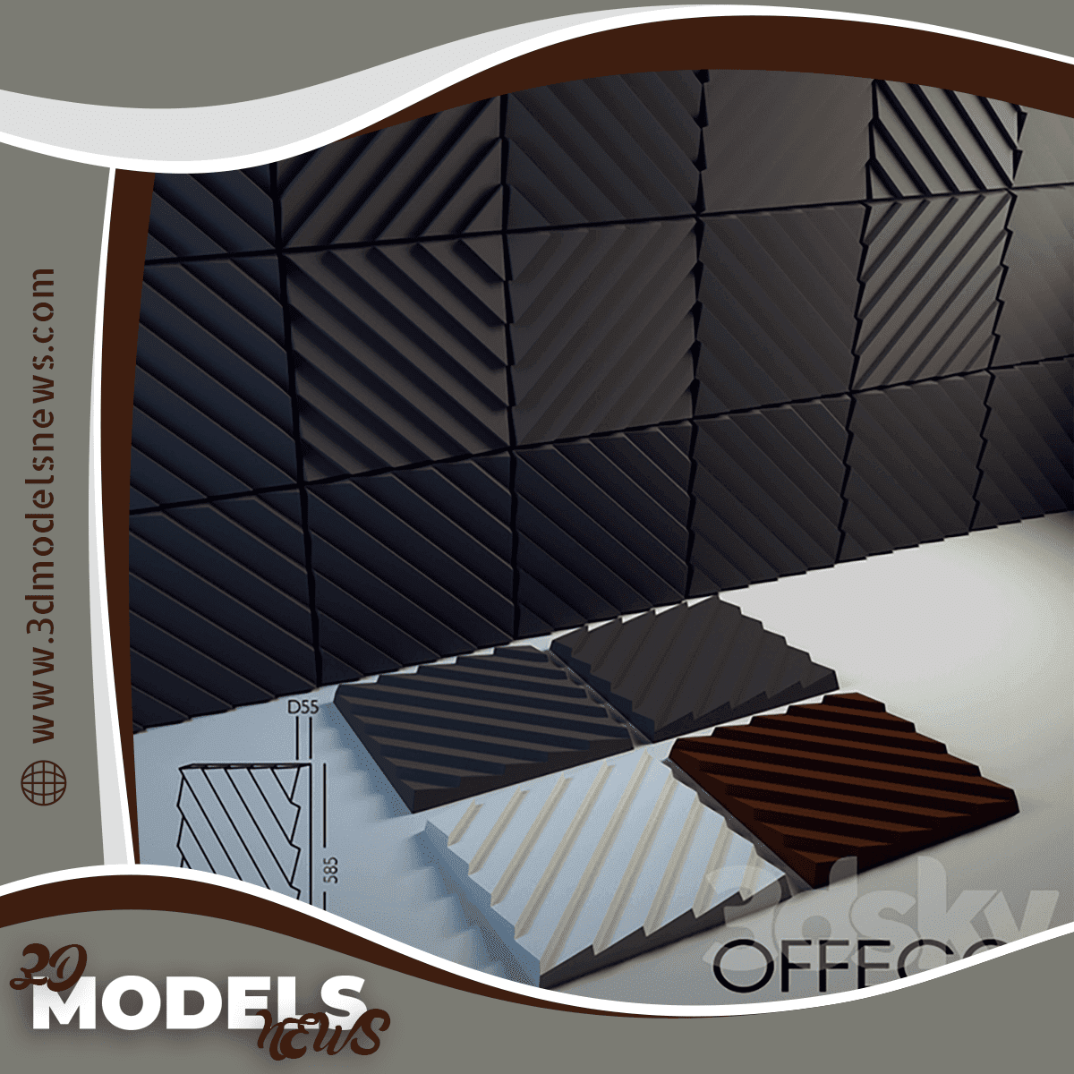 3D Panel Offecct Stripes Model