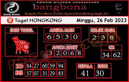 Prediksi Bangbona Toto Macau Minggu 26 Februari 2023