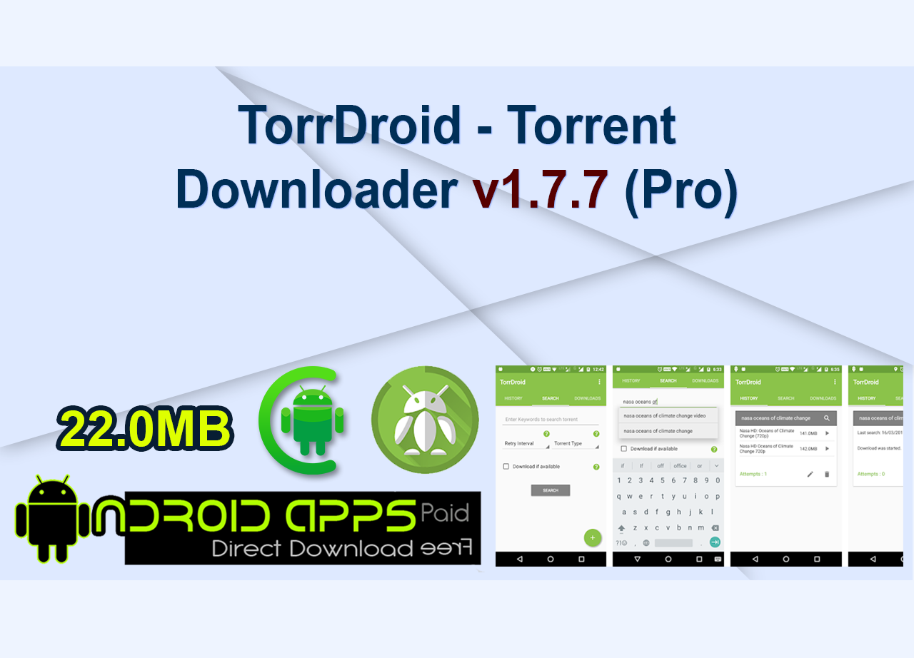 TorrDroid – Torrent Downloader v1.7.7 (Pro)