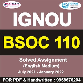 bsoc 109 assignment; bsoc 108; ignou; guruignou