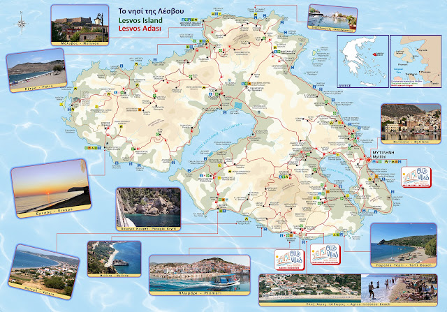 Mapa ostrva Lezbos