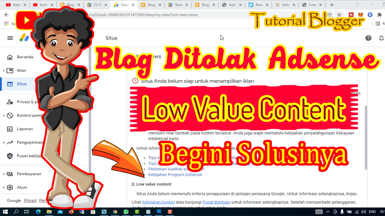 Blog Ditolak Google Adsense Karena Low Value Content, Begini Solusinya