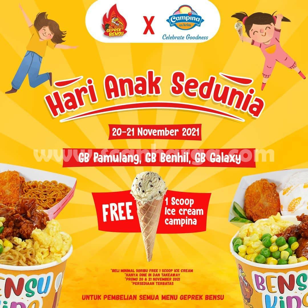 GEPREK BENSU Promo GRATIS Es Krim CAMPINA Edisi Hari Anak Sedunia