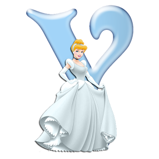 Cenicienta con Vestido de Fiesta en Abecedario Celeste.