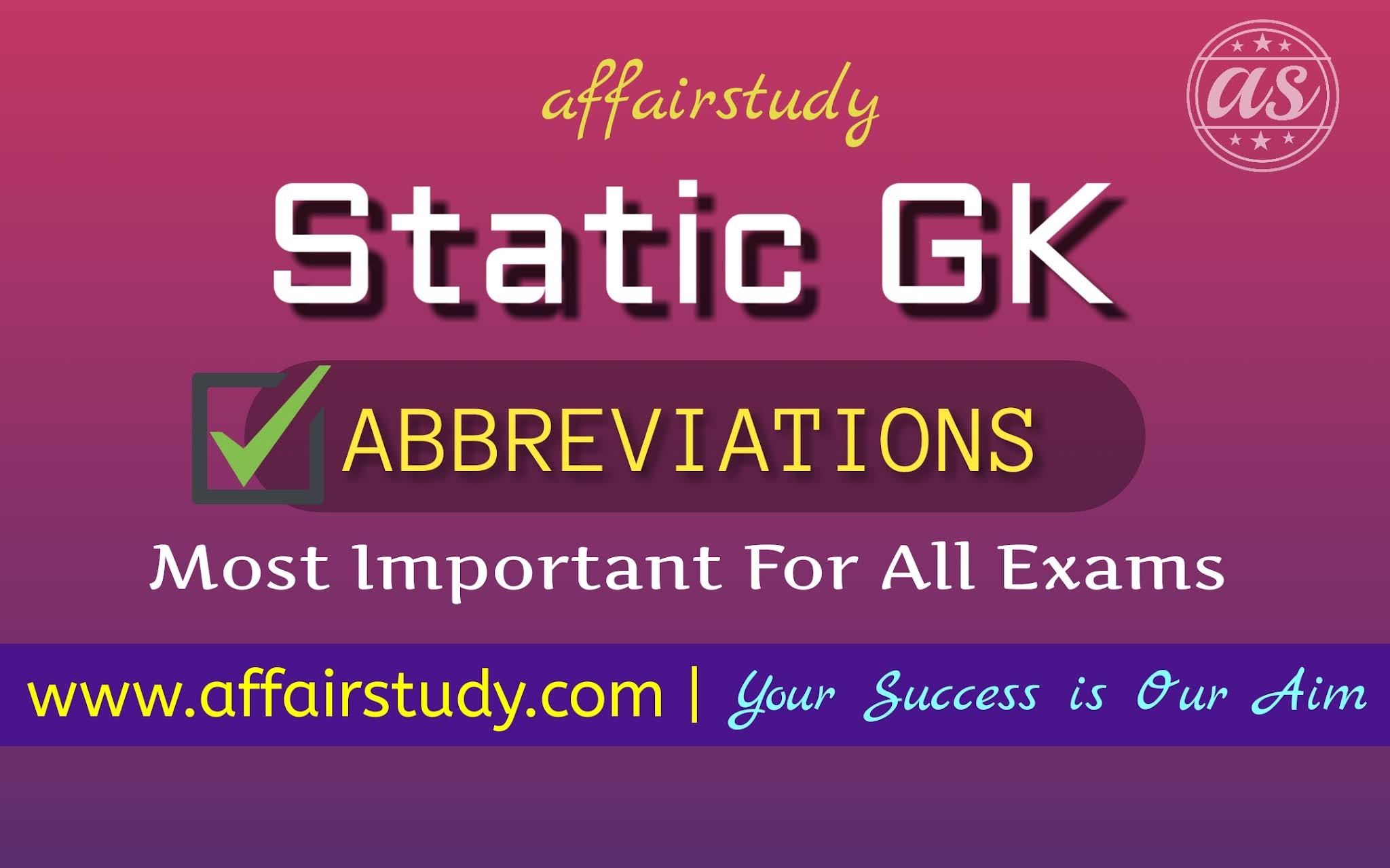 Important Abbreviations for Competitive Exams