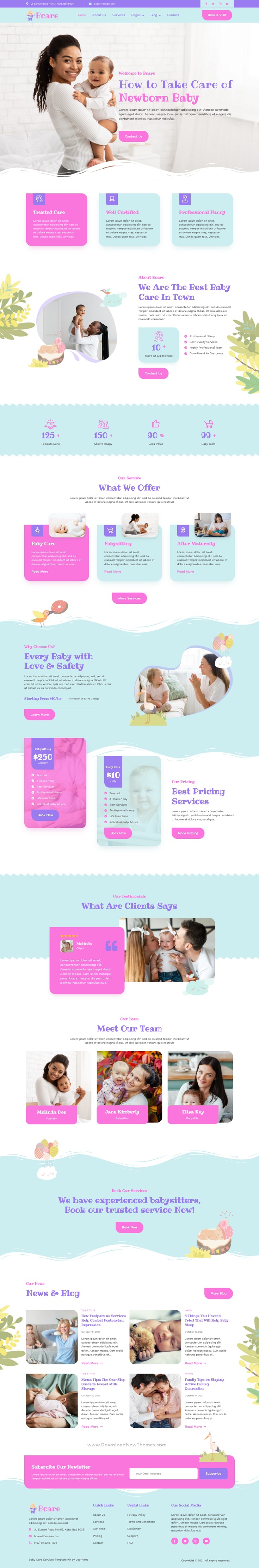 Bcare – Baby Care Services Elementor Template Kit Review