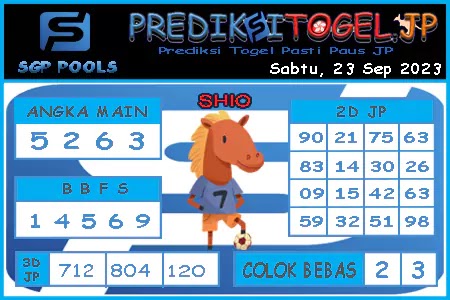 Prediksi Togel Singapura JP Sabtu 23 September 2023