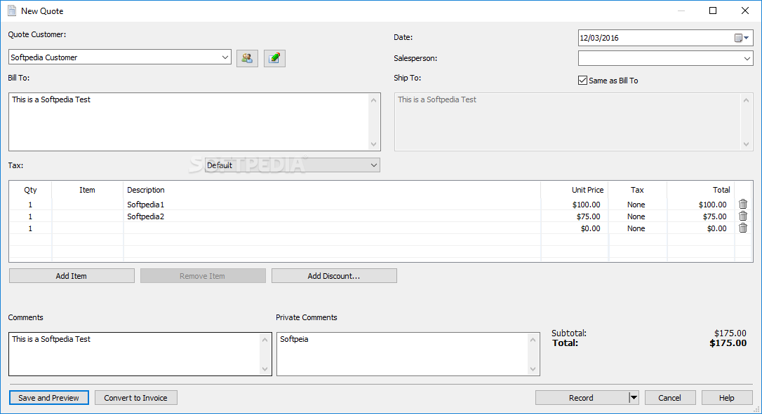 NCH Express Invoice Plus 9.43 screen 2