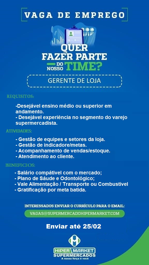 GERENTE DE LOJA - FORTALEZA/CE