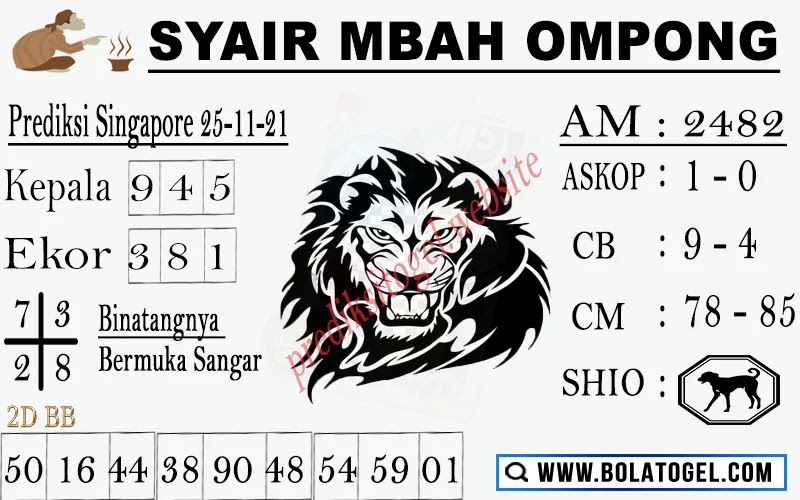 Syair Mbah Ompong SGP Kamis 25-11-2021