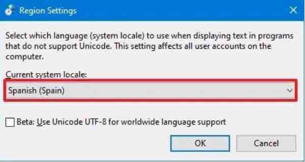 مشكلة اللغة العربية في نظام التشغيل Windows 10