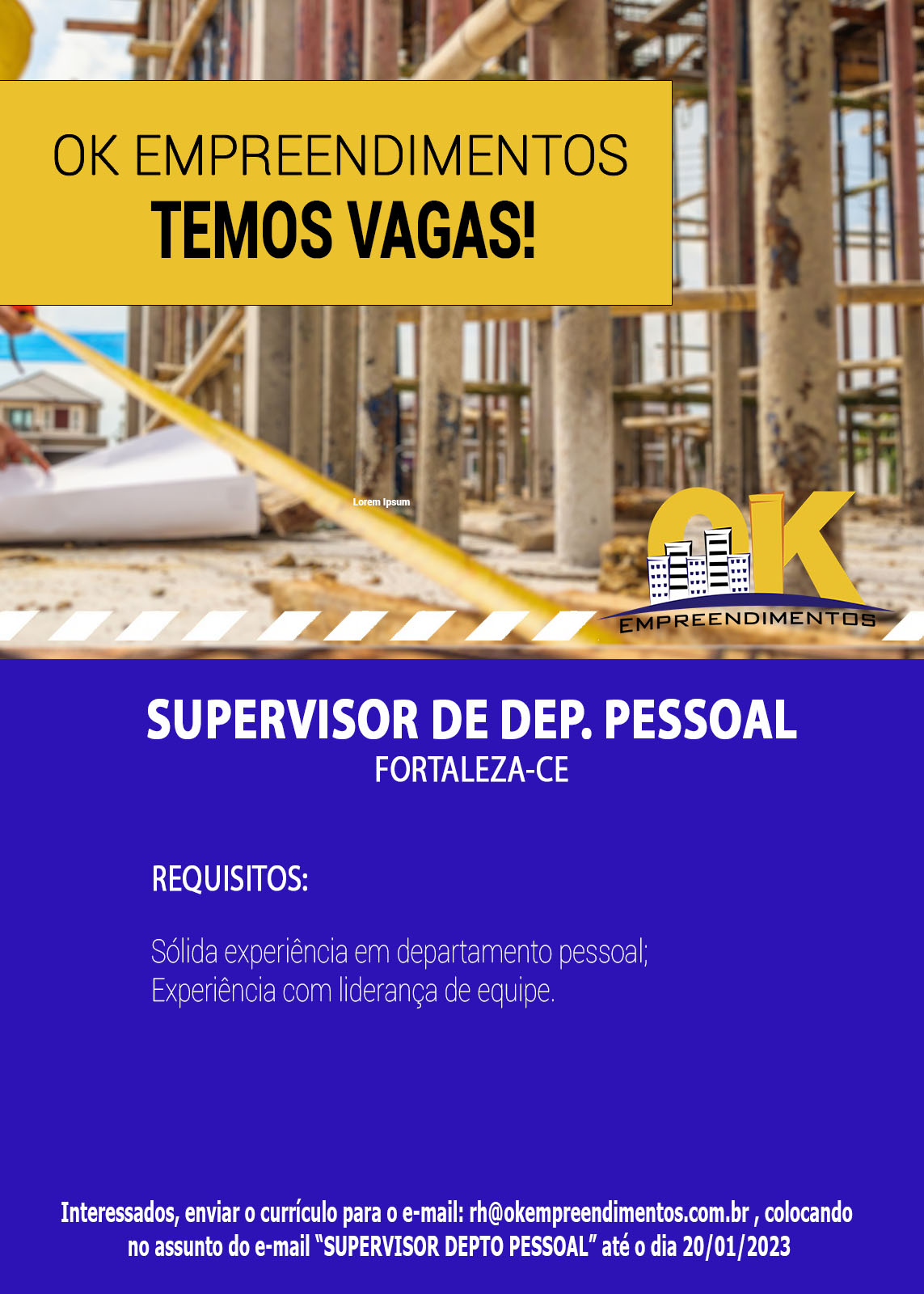 SUPERVISOR(A) DE DEPARTAMENTO PESSOAL