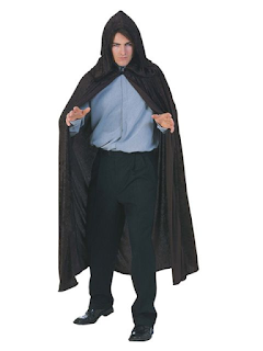 Hooded Velvet Black Cape Adult Costume: