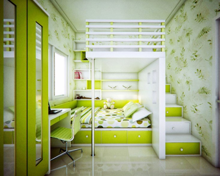 green two colour combination for bedroom walls