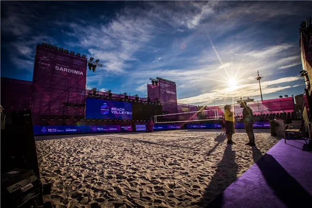 Vista da quadra central do Finals do Circuito Mundial de Vôlei de Praia