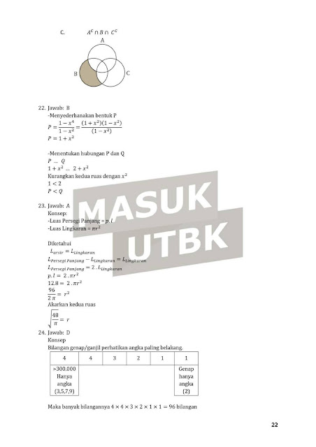 Tryout Soal UTBK SBMPTN TPS 2021/2022 + Kunci Jawaban