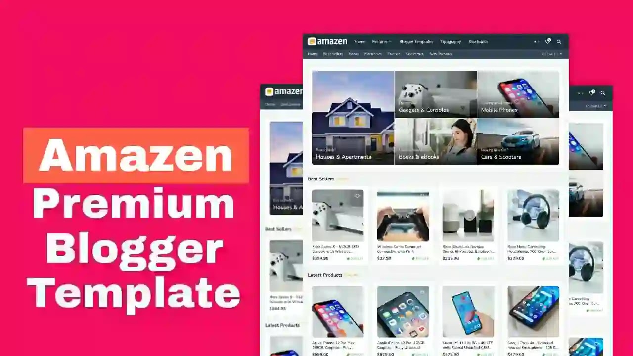 Amazen Premium Blogger Template Free Download Latest Version