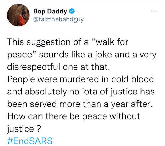 How can there be peace without justice?- Falz and Mr macaroni rejects Governor Sanwo Olu peace walk Invitation