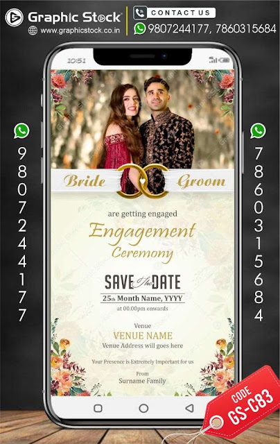 engagement invitation card with couple photo