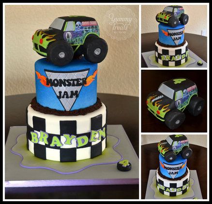 monster truck birthday cake