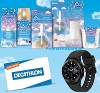 Concorso "Prova a vincere 56 Gift Card Decathlon da 50€ e 6 Smartwatch Samsung con Glade"