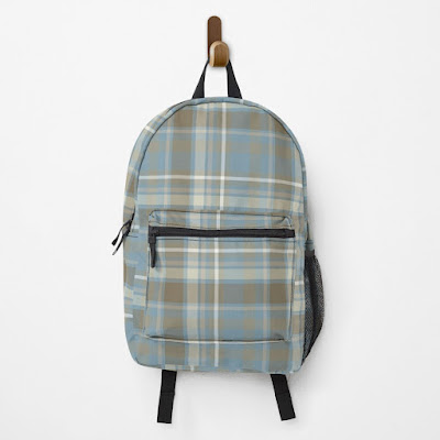 plaid pattern backpack