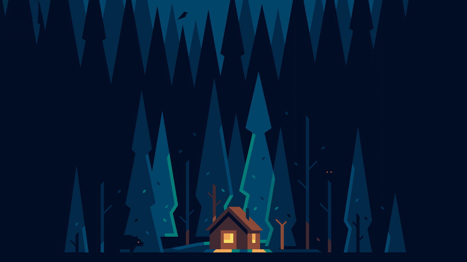 TOPLIST Minimalist Forest Night Wallpaper for Pc