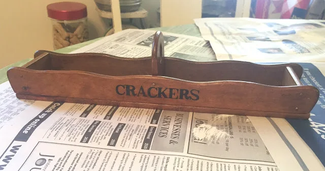 Photo of a vintage cracker tray from the thrift shop.
