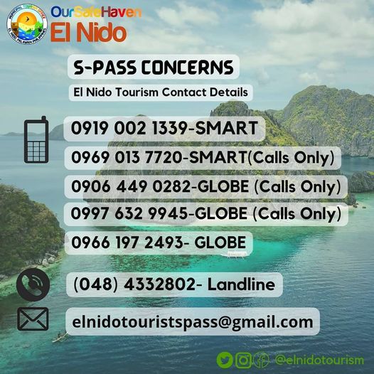 EL NIDO TOURISM CONTACT DETAILS | FOR S-PASS CONCERNS