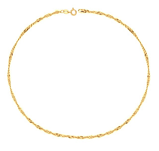 Yellow Gold Singapore Sparkle Anklet