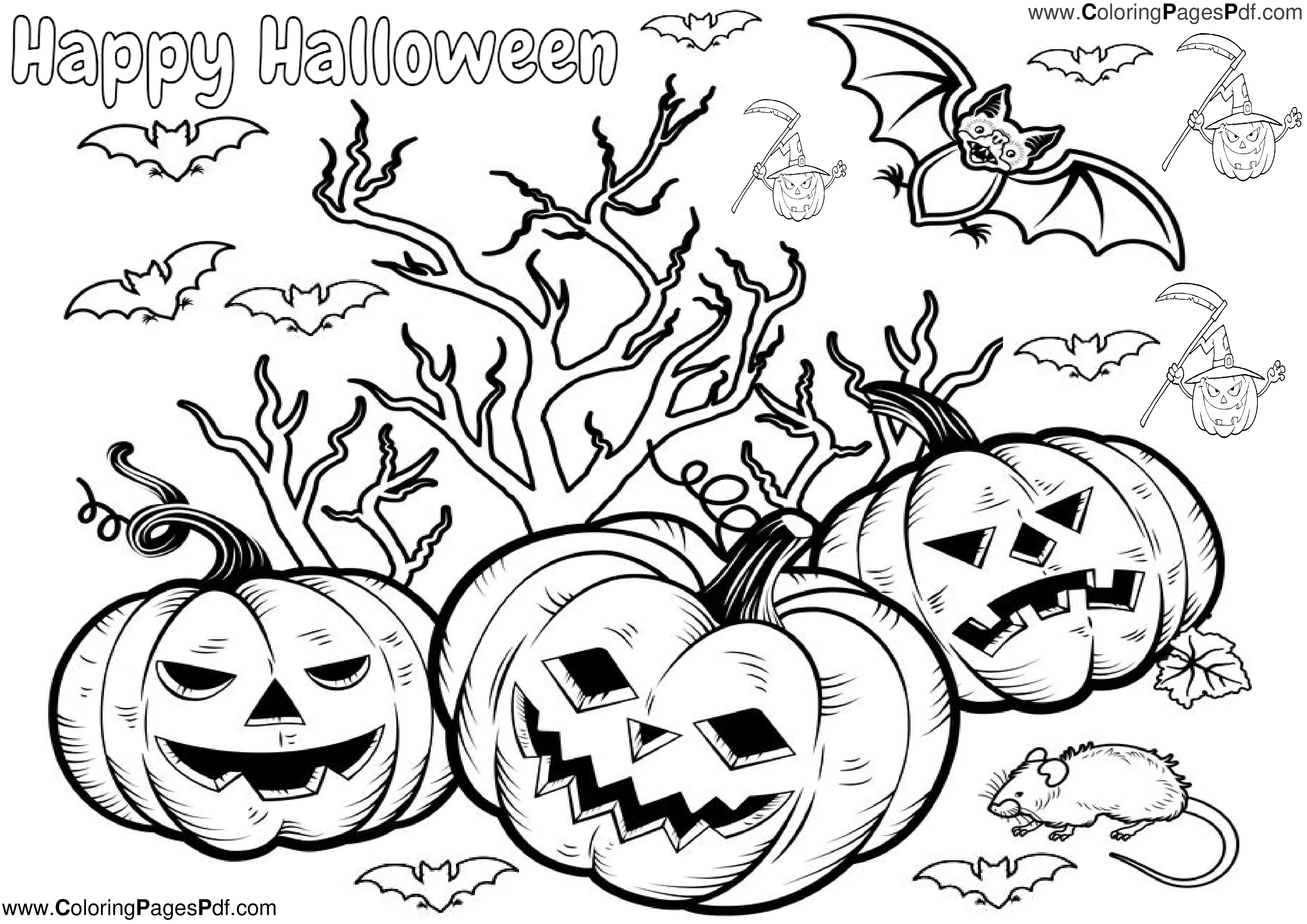 Halloween coloring pages simple