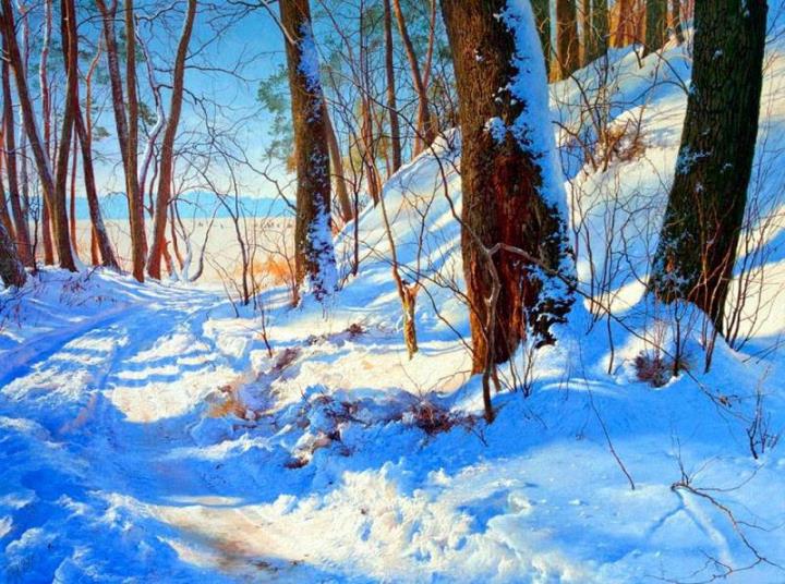 Yuri Klapoukh winter Landscape Painting