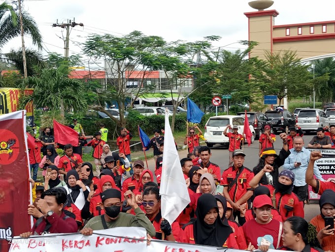 Empat Ribu Buruh Sumatra Selatan geruduk Bupati tuntut Kesejahteraan danIngatkan bahaya Neo Orde Baru