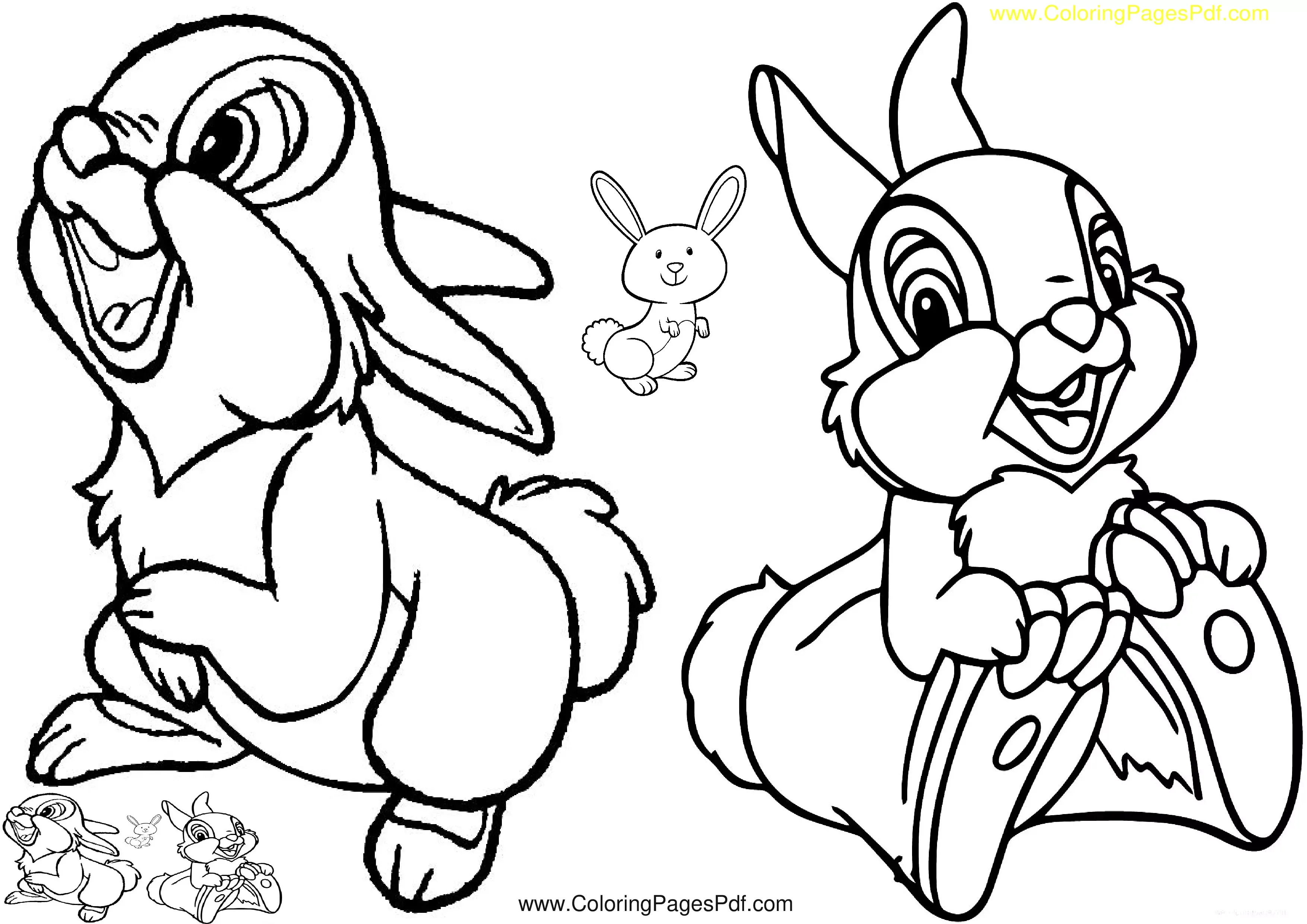 Easy bunny coloring pages