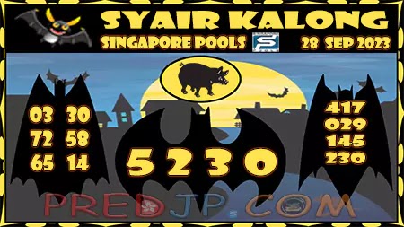 Prediksi Kalong SGP Hari Ini Jitu 28 September 2023