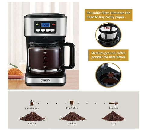 Gevi 12-Cup Programmable Drip Coffee Maker