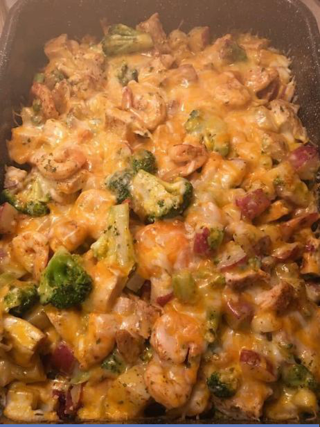  Chicken, Broccoli and a 3 cheese blend! 