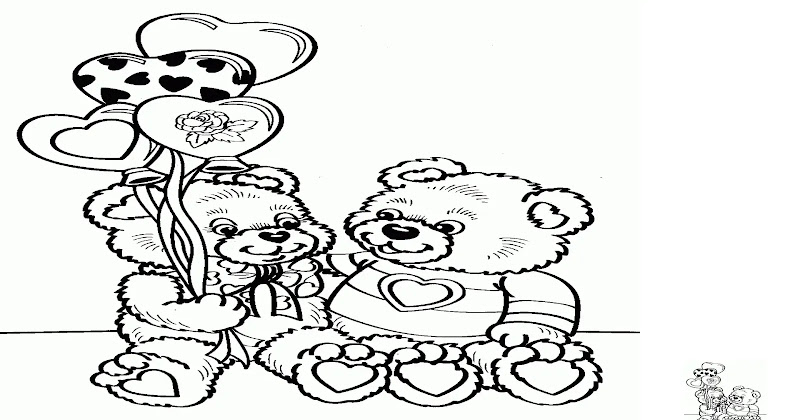 Coloring Pages Of Two Bears Enjoying Valentine