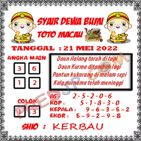 Prediksi Dewa Bumi Togel Macau Pools Minggu 21-05-2023