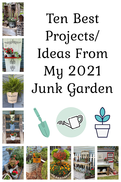Photo of ten junk garden projects/ideas from 2021 from Organized Clutter.