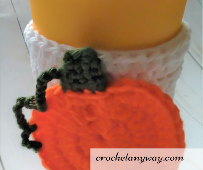 crochet pumpkin coffee cup cozy