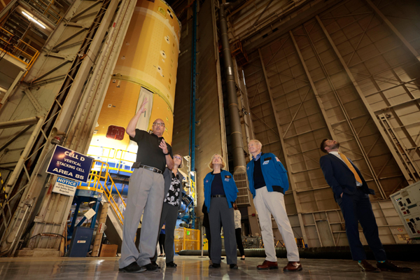 NASA Administrator Bill Nelson and Deputy Administrator Pam Melroy take a tour of the Michoud Assembly Facility in New Orleans, Louisiana...on December 8, 2021.