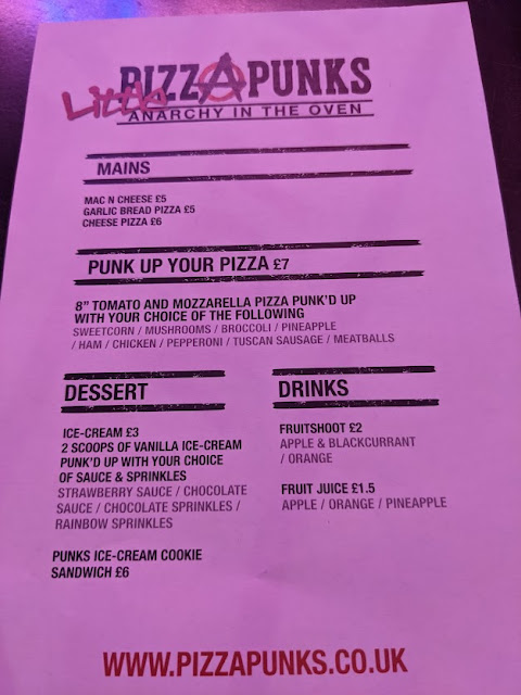 Pizza Punks Newcastle Review (with Kids)  - children's menu