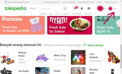 masuk ke akun tokopedia