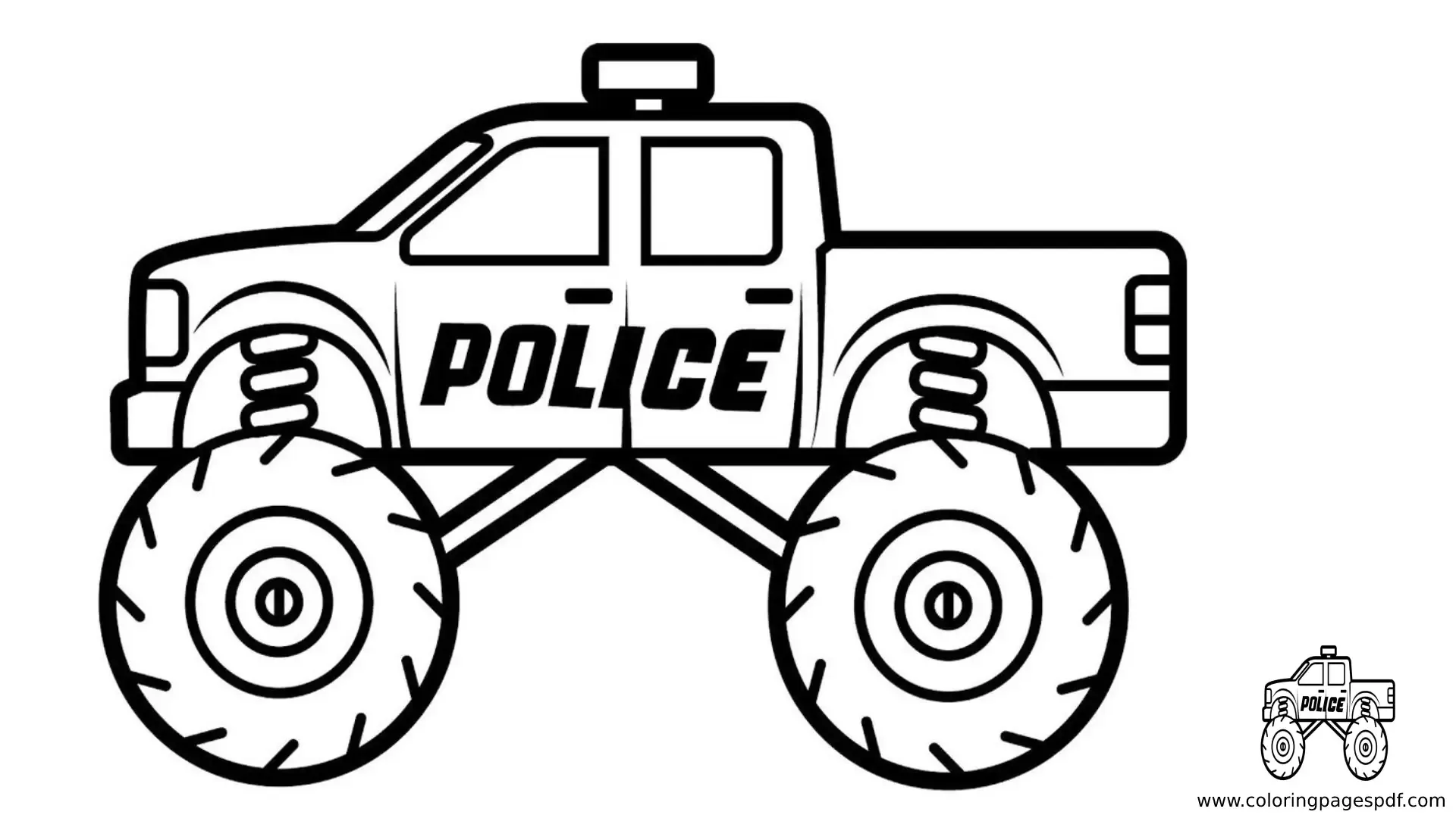 Coloring Pages Of A Police Monster Truck