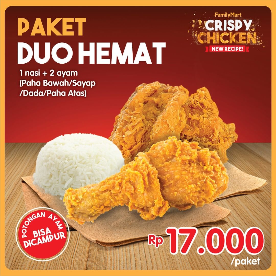 Pilihan Hemat Ayam Crispy di Family Mart Mulai 8 Ribuan Crispy Chicken Paket A , Paket  B  & Duo Hemat