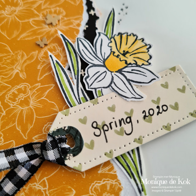 Enjoy, layout, scrapbooking, narcissen, Daffodil Daydream, Stampin' Up!, Stampin met Monique